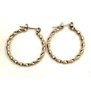 Gold Tone Fashion Twist Hoop Earrings